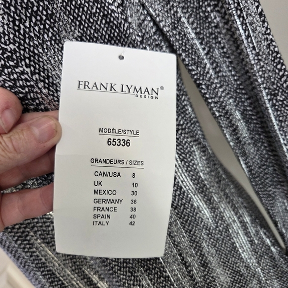Frank Lyman Design Black and Silver  Asymmetrical Tunic Size 8 - Picture 5 of 5